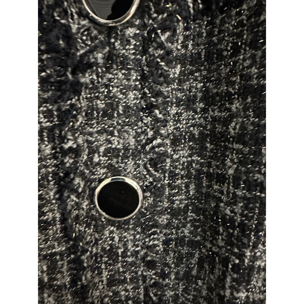 East 5th Tweed Jacket Black Silver Button Up Fringed Blazer XL - Picture 6 of 9